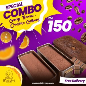 COMBO BERBALOI ORI + OREN TIRAMISU + CAKE COKLAT CADBURRY (500G)
